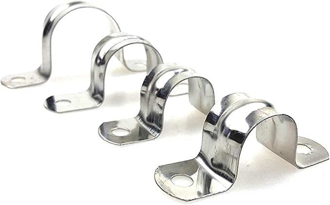 20 Pcs 2inch Rigid Pipe Strap,Two Hole Stainless Steel Strap U Bracket, Widened Tube Strap Tension Clip Assortment Kit Heavy Duty Pipe Clamp for Pipe Fixing（63mm）