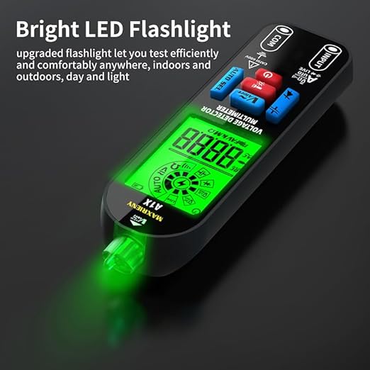 Digital Multimeter Rechargeable Electrical Tester NCV with Audible and Visual Alarms Auto-Ranging Measures AC/DC Voltage Capacitance Resistance Continuity Capacitance Diode Live Check Tester