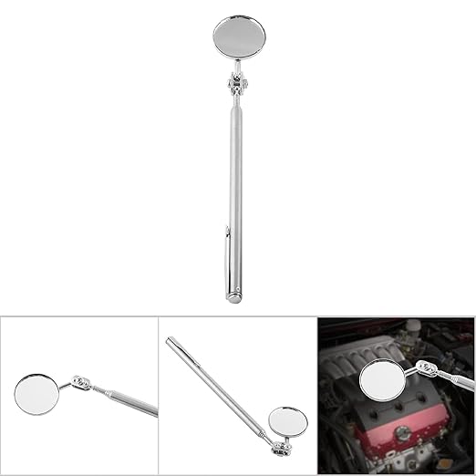 Car Inspection Mirror, Telescoping Inspection Mirror with Handle, 30×600mm