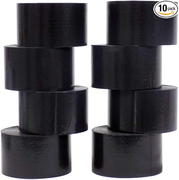 WOD ETC766 Professional Grade General Purpose Black Electrical Tape UL/CSA Listed core. Vinyl Rubber Adhesive Electrical Tape: 2 inch X 66 ft. - Use at No More Than 600V & 176F (Pack of 10)