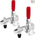 POWERTEC 2PK Toggle Clamp, 500 lbs Holding Capacity, 12130 Quick Release Vertical Clamps w/Antislip Rubber Pressure Tip for Woodworking Jigs and Fixtures, Welding, Drill Press, Crosscut Sled (20335)
