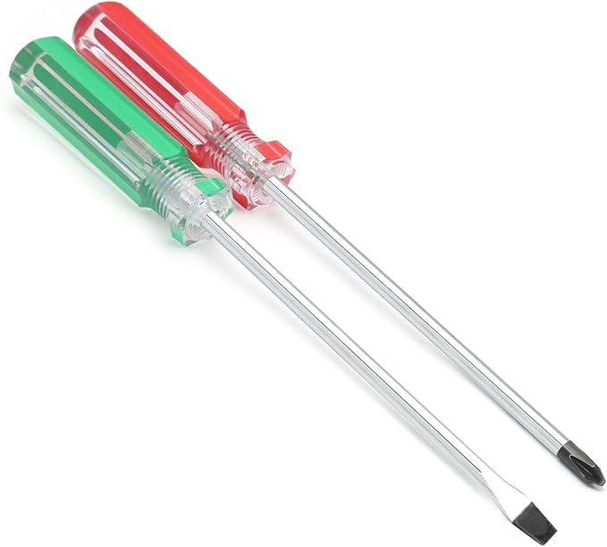 Piutouyar Magnetic Screwdriver Set 2 PCS, 5 Inch Steel Shaft Magnetic 5mm Phillips and Flat Head Tips Screwdriver for Computer Repairing, Automobile Tools and Home Appliances