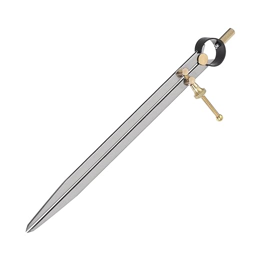 Spring Joint Caliper - [10 Inch] Carbon Steel Spring Divider Caliper with Brass Fulcrum for Metalworking Drawing Use, Flat Leg