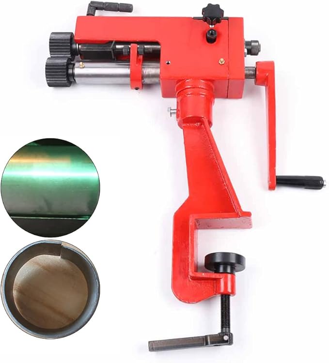 Manual Roll Bender,7'' Sheet Metal Bead Roller,Rotary Steel Bending Bender Manual Tool with 6 Die Sets