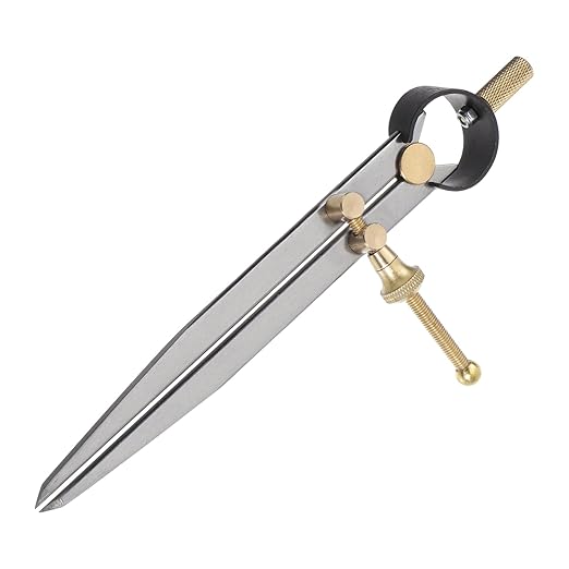 Spring Joint Caliper - [6 Inch] Carbon Steel Spring Divider Caliper with Brass Fulcrum for Metalworking Drawing Use, Flat Leg