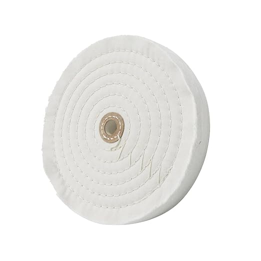 6 Inch Extra Thick Cotton Buffing Wheel, 5/8 Inch Arbor Hole 70 Ply Abrasive Cloth Fine Polishing Wheel for Bench Grinder(White)