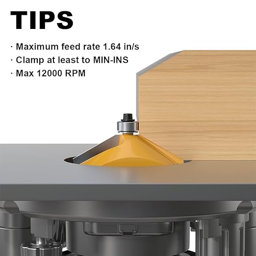 60 Degree Chamfer Router Bit with 9/16 Inch Cutting Length,1/2 Inch Shank Carbide Edge Forming Bevel Router Bit with Bearing, Chamfer Bit Miter Angle Milling Cutters Tool