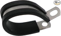 1.25" Cable Clamp Stainless Steel Rubber Cushioned Insulated Metal Clamp, Tube Holder for Tube, Pipe or Wire Cord Installation (12 Pack)