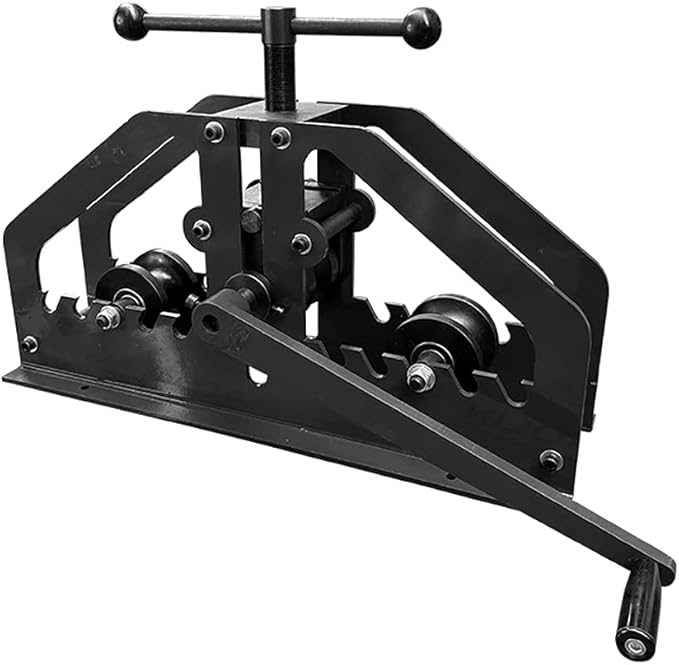 Manual Tube Bender, Metal Tube Roller Bending Machine with 1 Set Molds, Max 1.5" Bending Thickness, High Precision Round Tubing Pipe Bender, Tabletop Hand Bending Tool for Steel, Brass, Copper