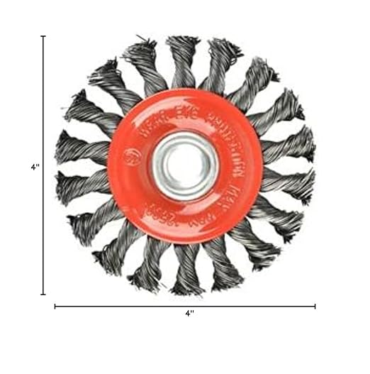 4 Pieces - 4 Inch Twist Knotted Wire Wheel Brush for Grinders and Angle Grinder - 5/8 Inch-11 Threaded Arbor - 0.020 Inch Carbon Steel Wire - Heavy-Duty Conditioning for Metal - 4" x 5/8-Inch | 11 UNC