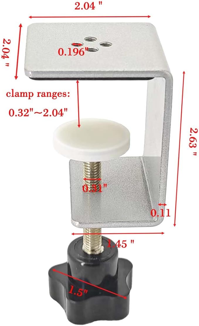 2 Inch Heavy Duty Metal C-Clamps for Woodworking, 2 Pack, Grey, Ideal for Acrylic, Plexiglass, Plastic, and Wood Sheets