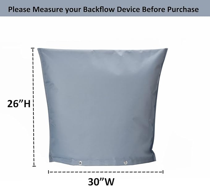 Outdoor Backflow Preventer Insulation Cover,Insulated Pouch for Winter Pipe Freeze Protection Sprinkler Valves in Snow or Sun Exposure, Waterproof Sprinkler Valve System Cover (30 " W x 26 " H,Gray)