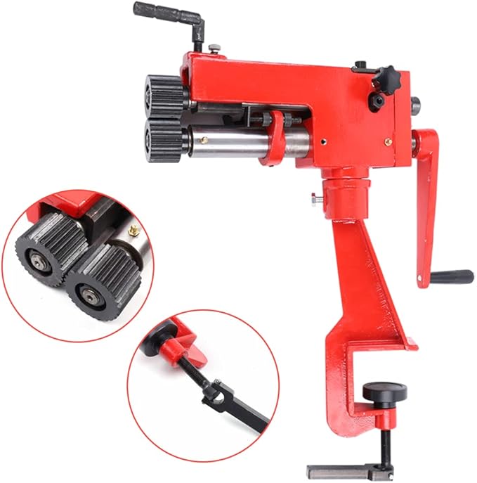 Manual Roll Bender,7'' Sheet Metal Bead Roller,Rotary Steel Bending Bender Manual Tool with 6 Die Sets