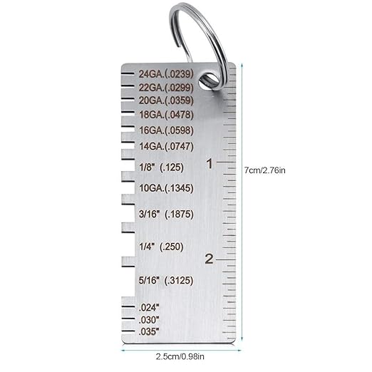 Wire/Metal Sheet Thickness Gauge Stainless Steel Welding Gage Plated Size Inspection Tool Wire Metal Sizes Thickness Gauge