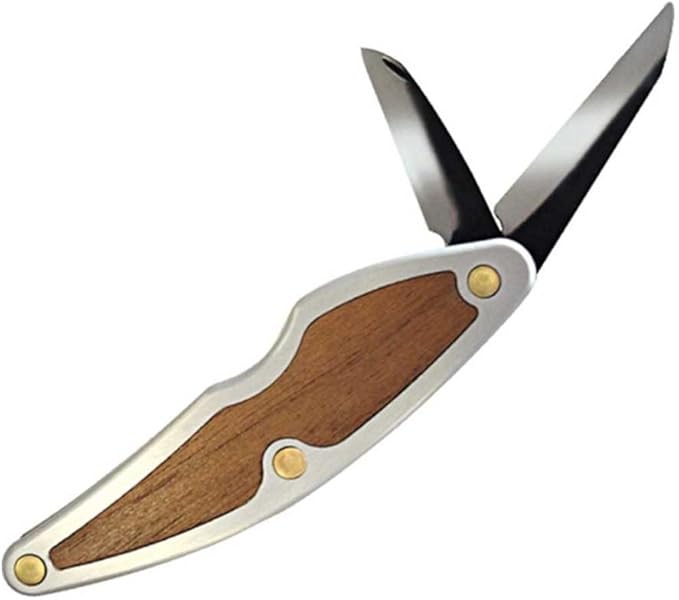 FLEXCUT Whittlin' Jack, Portable Pocket Knife for Wood Carving, 1-1/2" Detail Blade & 2" Roughing Blade, Walnut Inlay Handle | JKN88