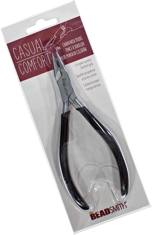 Craft County Comfort Grip Chain Nose Pliers – for Bending Wire, Closing Bead Tips, Manipulating Jump Rings, and Forming Loops (Regular)