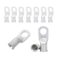 2 AWG 3/8"" Stud (10 pcs.) Battery Ring Terminal 2 awg lugs 2 Gauge Connectors Heavy Duty Wire Lugs Battery Cable Ends Tubular Ring Terminal Battery Terminal Connectors Tinned Copper Eyelets