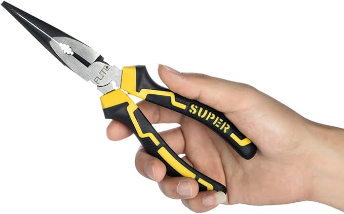 6 inch Long Needle Nose Pliers with Side Cutter|Designed for Bending Wire/Jewelry Making/Small Object Gripping/Working in Tight Areas