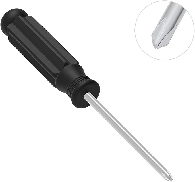 5PCS Mini Phillips Screwdriver, 2mm Cross Head with Black Non-slip Handle for Small Appliances, 3.62"(92mm) Total Length, Non-magnetic