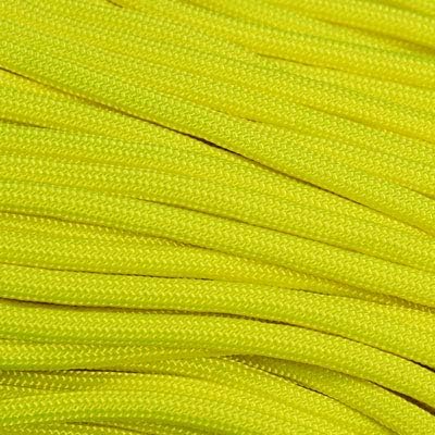 The Paracord Store | Type III 550 Paracord - 100 FT Hank, Neon Yellow | Heavy Duty 7 Strand Tactical Paracord - USA Made Nylon Outdoor Parachute Cord for Camping, Fishing & More - Survival Cord