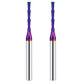 2PCS 1/4 Inch Shank 1/8 Inch Dia Downcut Spiral Router Bit - 1 Inch Cutting Length 3 Inch Overall Length| CNC Router Bits for Woodworking, Mortising, and Engraving