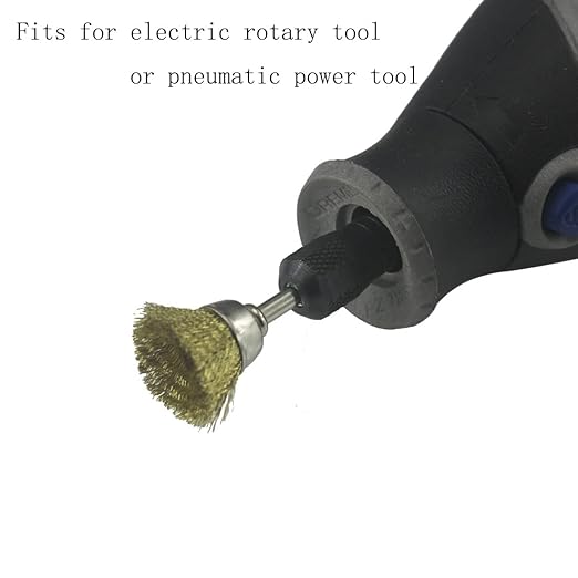 𝐉𝐔𝐍𝐋𝐈𝐗𝐍 30 Pcs Wire Brush Wheel, 1/8" Shank Coarse Crimped Brass and Steel Wire Brushes Kits for Dremel Rotary Tool