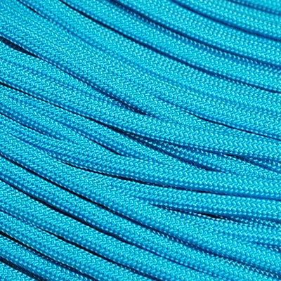 The Paracord Store | Type III 550 Paracord - 50 FT Hank, Neon Turquoise | Heavy Duty 7 Strand Tactical Paracord - USA Made Nylon Outdoor Parachute Cord for Camping, Fishing & More - Survival Cord