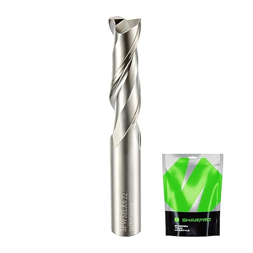Upcut Spiral Router Bit 1/4 Inch Shank 1/4 Inch Cutting Dia. Upcut CNC Router Bit Solid Carbide, Ideal for Wood Cutting, Slot Mortise, Engraving