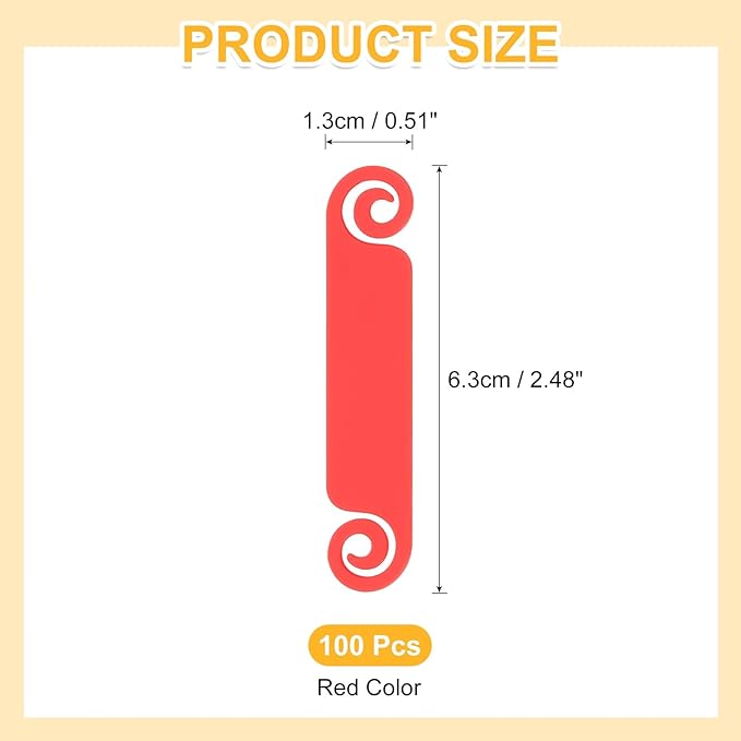 PATIKIL Cable Tags Flexible Cable Management Labels Cord Identification Tags, Wire Cord Markers for USB Computer Phone Charger Power - 100Pcs (Red)