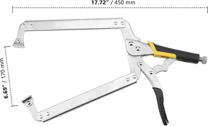 ZOENHOU 3 Pack 18 Inch Large C Clamp Locking Plier with Swivel Pads and Rubber Handle, C Type Adjustable Vise Grip Locking Pliers, Weldingc C Clamp Plier for Metal DIY Woodworking