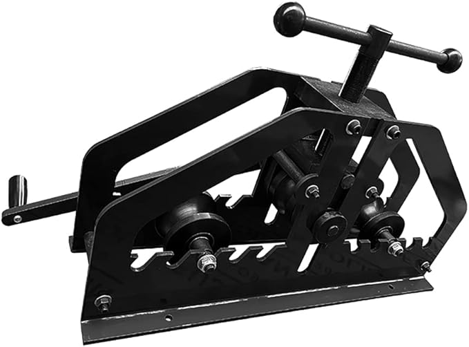 Manual Tube Bender, Metal Tube Roller Bending Machine with 1 Set Molds, Max 1.5" Bending Thickness, High Precision Round Tubing Pipe Bender, Tabletop Hand Bending Tool for Steel, Brass, Copper
