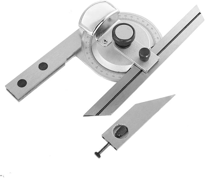 Universal Bevel Protractor, 360° Steel Angle Finder Measuring Ruler W/Magnifying Glass Angle Measuring Protractor
