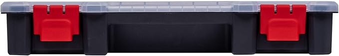 2-Pack Small Parts Organizer Box – Stackable Hardware Storage Organizer Case with 20 Compartments & Dividers – Screw, Nut, Bolt, Drill Bit Organizer for Garage, Workshop, Crafts