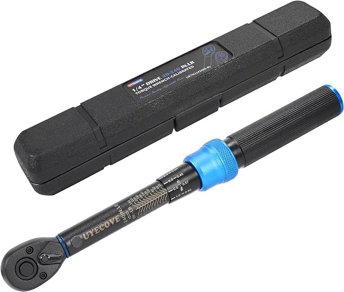 1/4 Inch Drive Click Torque Wrench 10-50 IN-LB,Dual-Direction Click Professional Torque Wrench 10-50IN.LB/1.1-5.7N.M, Dual Range Scales Graduated in FT.LB and N.M, Blue