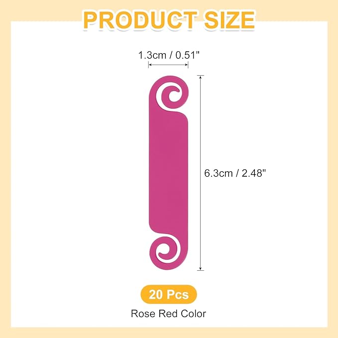 PATIKIL Cable Tags Flexible Cable Management Labels Cord Identification Tags, Wire Cord Markers for USB Computer Phone Charger Power - 20Pcs (Rose Red)