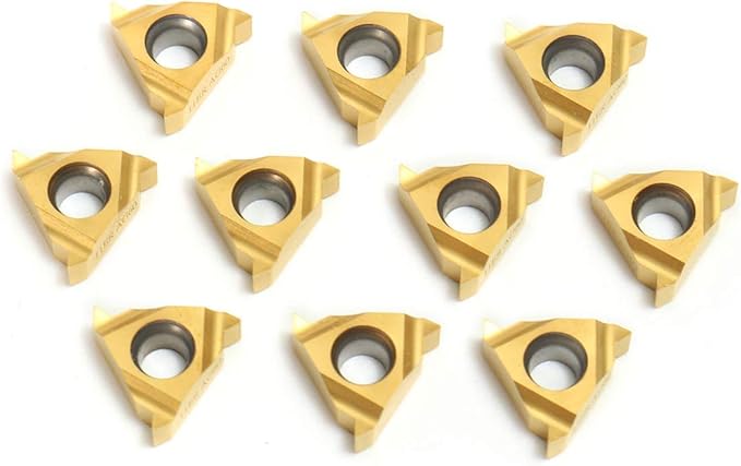 Lathe Threading Carbide Inserts:10 Pcs 11ER A60 1/4 Carbide Inserts for External Threading Holders CNC Cutting CNC Turning Tool