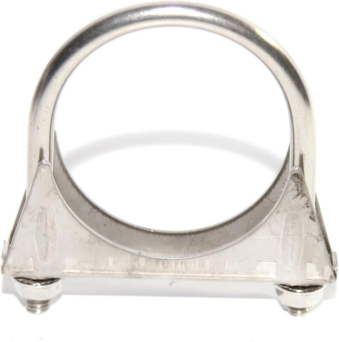Heavy Duty 2.75" (2 3/4 Inch) Universal Stainless Steel U-Bolts Clamps with Saddle Flange for Exhaust Tail Pipe