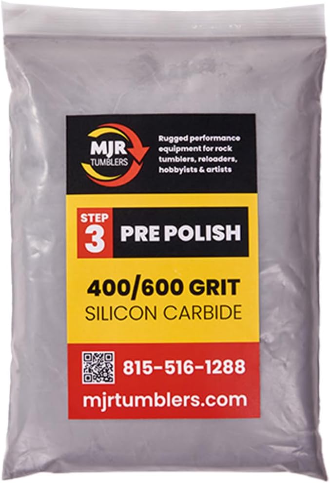 Refill Grit Kit w MJR Tumblers Premium Quality Extreme Polish 12,000 Grit Sub Micron Aluminum Oxide Polish for Unparalleled Result. For 30lb Rock Tumblers w Silicon Carbide, Disabled and Veteran Owned