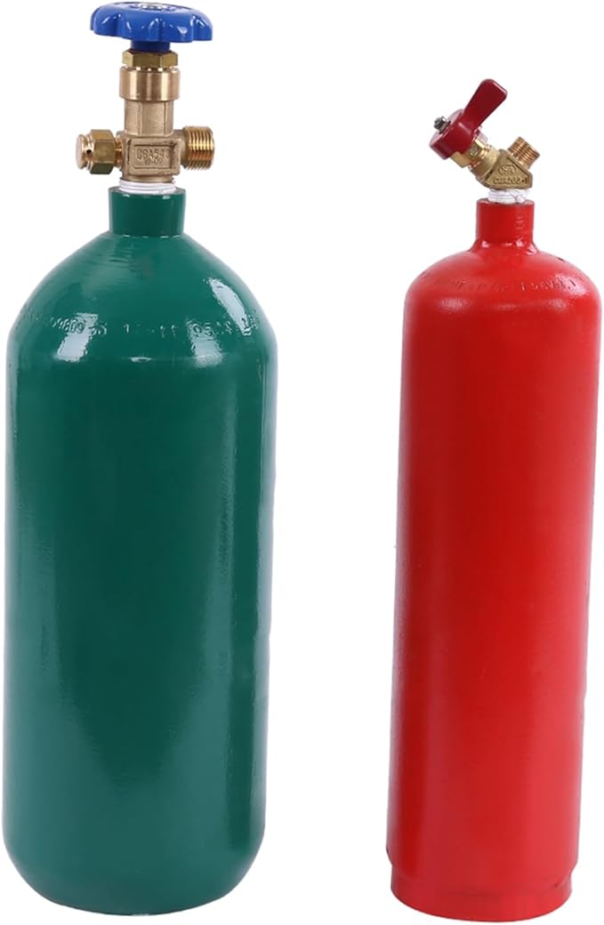 Oxygen Acetylene Torch Kit, Professional Welding Cutting Kit, Long Pipe Brass Nozzle Welding Torch Kit with Gauge Oxygen Acetylene, Portable Oxyacetylene Welding and Cutting Torch Kit Red