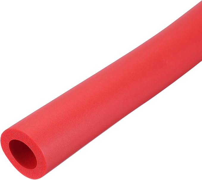 uxcell Pipe Insulation Tube Foam, 7/8" ID x 3/16" Thick x 1.64ft Foam Pipe Cover Non-Slip Hollow Tubing Guitar Air Conditioner Stand Fitness Equipment Handles, Red