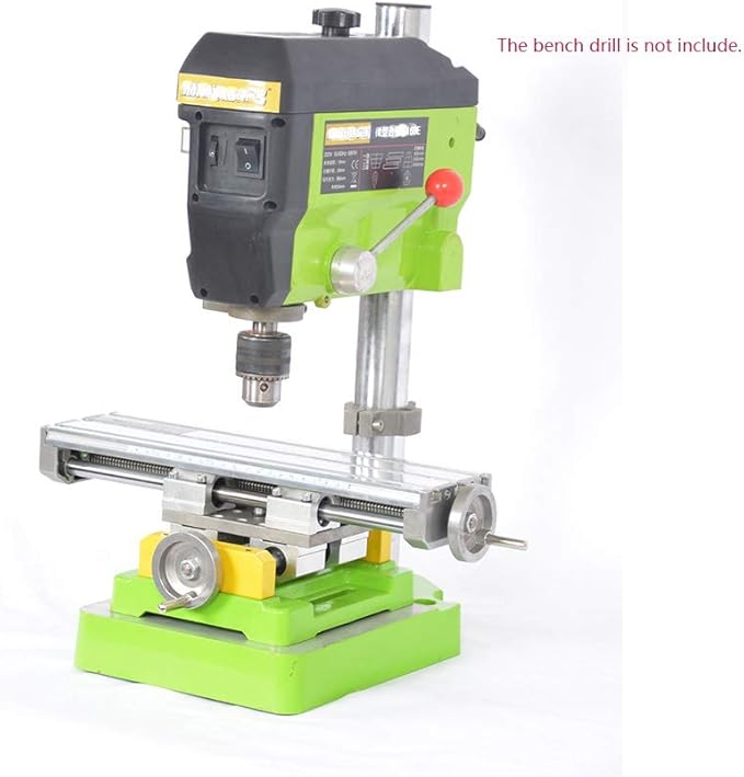 Compound Bench Table Compact Aluminum Bench Top WoodWorking Clarmp Vise Fixture Cross Slide Table 2 Axis Adjustive for Mini Drill Milling Machine (6350)