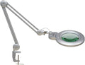 Bifocals Magnifying Desk Lamp with Clamp, 5 Diopter with 20 Diopter, 6 Inch Detachable Lens and 120PCS LEDs, 3 Color Modes 1200 Lumens Swivel Arm Magnifying Lamp with Light for Crafts (Silver)