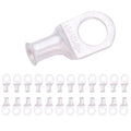 SELTERM 25pcs 4 AWG 1/2" Stud Marine Grade Tinned Copper Battery Cable Lugs, 4 Guage Ring Terminals, UL Wire Lugs Electrical Battery Cable Ends, Tinned Copper Lugs Battery Terminal Connectors