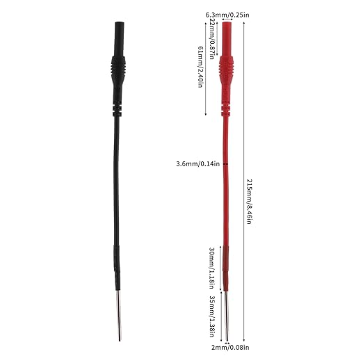 2 PCS Spoon Back Probe, Silicon Flexible Test Back Probe Pins Bendable Spoon Multimeter Test Extention Power Probes Compatible with 4mm Banana Plug for Wire Piercing Car Repairing Electrical Testing