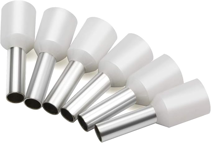 XHF 1000 PCS AWG 22/0.5mm² Wire Ferrules Insulated Copper Crimp Connectors, Crimp Pin Cord End Terminals White