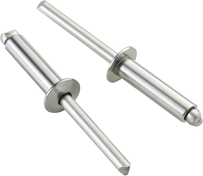65pcs 1/4" x3/4" Aluminum Blind Rivets, 6.3 x 19mm Pop Rivets,Rivets for Metal,Silver
