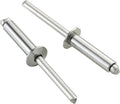 65pcs 1/4" x3/4" Aluminum Blind Rivets, 6.3 x 19mm Pop Rivets,Rivets for Metal,Silver
