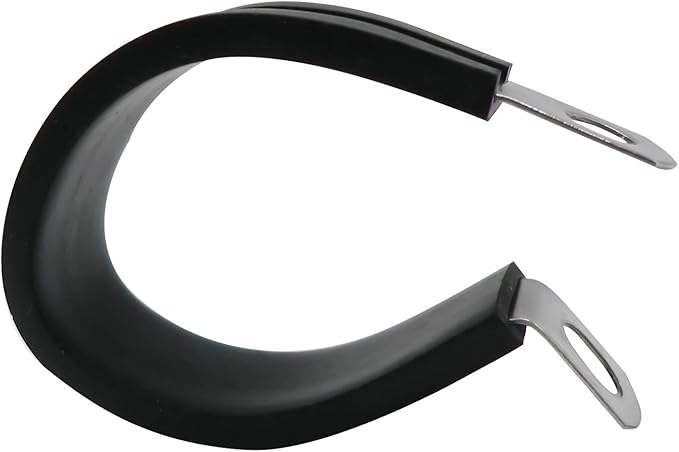 1" Cable Clamp Stainless Steel Rubber Cushioned Insulated Metal Clamp, Tube Holder for Tube, Pipe or Wire Cord Installation (12 Pack)