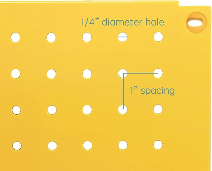 Metal Pegboard 12-Inch Tall x 16-Inch Wide Heavy Duty Wall Organizer for Home Garage Tool Storage 4pcs Yellow