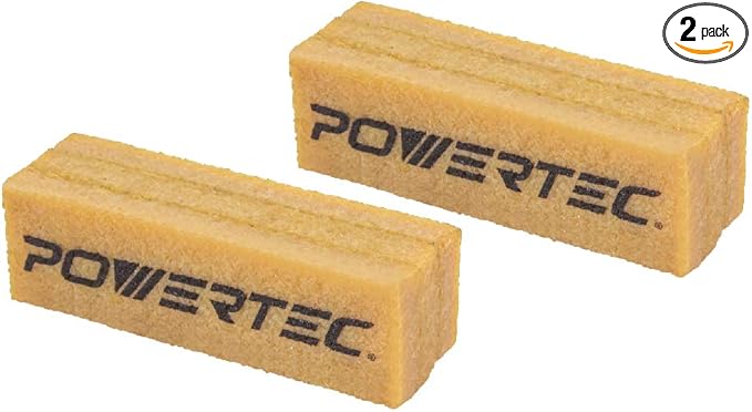 POWERTEC 71424 Abrasive Cleaning Stick for Sanding Belts & Discs 4-1/2" 2PK | Natural Rubber Eraser - Woodworking Shop Tools for Sanding Perfection
